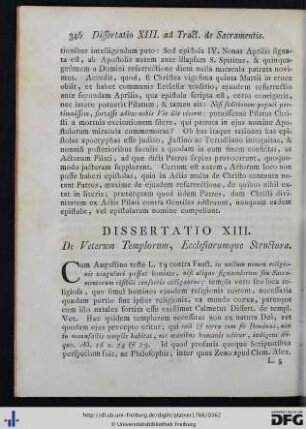 XIII. De Veterum Templorum, Ecclesiarumque Structura.