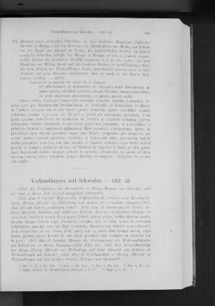 Verhandlungen mit Schweden. - 1352-53.
