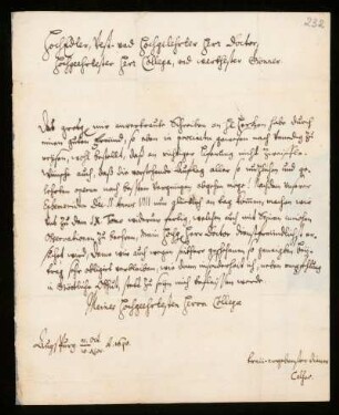 Brief von Lucas Schroeck an Johann Dolaeus