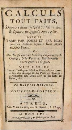 Calculs tout faits