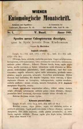Wiener entomologische Monatsschrift. 5. 1861