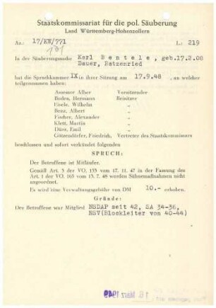 Bentele, Karl