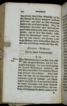 Zweyter Abschnitt. Von der höhern Katechismuslehre.
