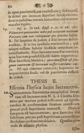 Thesis II. Essentia Physica hujus Sacramenti.