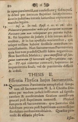 Thesis II. Essentia Physica hujus Sacramenti.