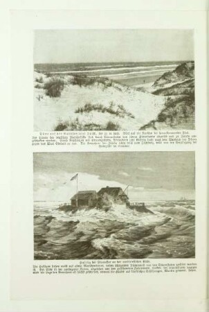 Hallig bei Sturmflut an der nordfriesischen Küste
