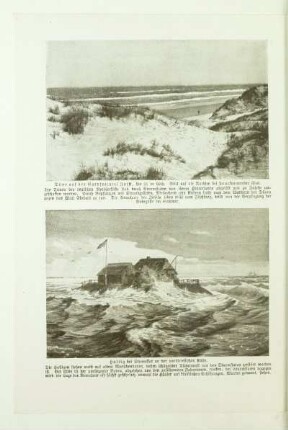 Hallig bei Sturmflut an der nordfriesischen Küste