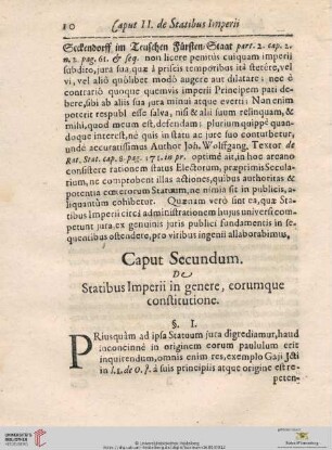 Caput Secundum