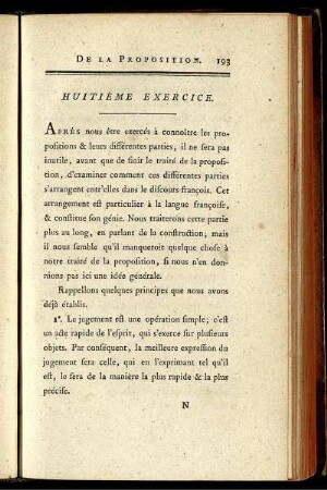 Huitième exercice - douzième exercice.