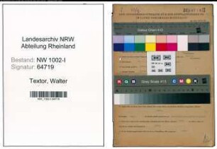 Entnazifizierung Walter Textor, geb. 24.07.1899 (Chemiearbeiter)