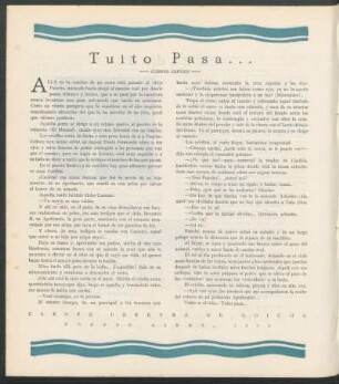 Tuito Pasa... : Cuento Criollo