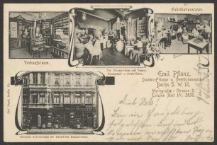 Ansichtskarte Friseur und Perückengeschäft "Emil Pflanz", Markgrafenstraße 2