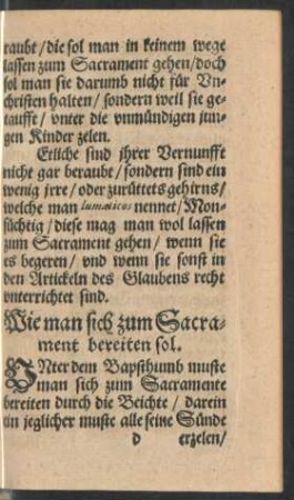 Wie man sich zum Sacrament bereiten sol.