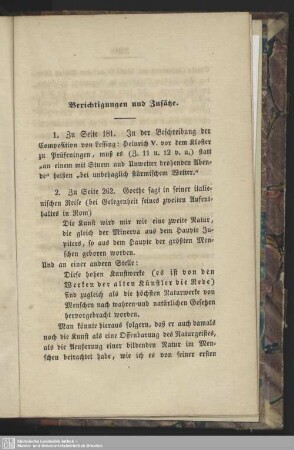 Berichtigungen und Zusätze