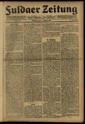 Erste Ausgabe vom Dienstag, den 07. Januar 1913.