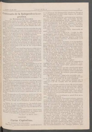 Centenario de la independencia argentina. : La embajada de Colombia.