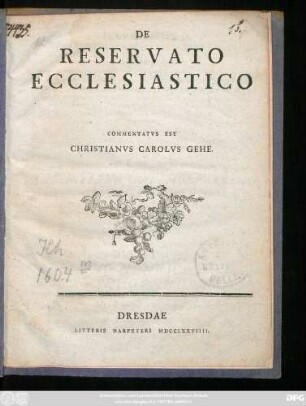 De Reservato Ecclesiastico