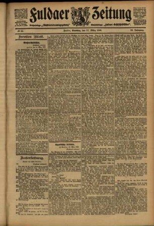 Zweite Ausgabe vom Samstag, den 17. März 1906.