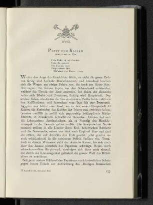 XVIII. Papst und Kaiser
