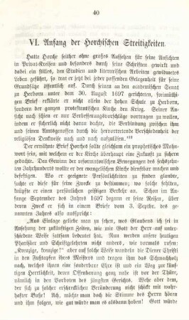 VI. Anfang der Horchischen Streitigkeiten.
