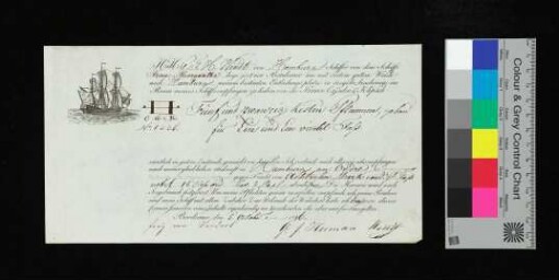 Frachtbrief, 5. October 1816, Schiffer Wendt von Hamburg