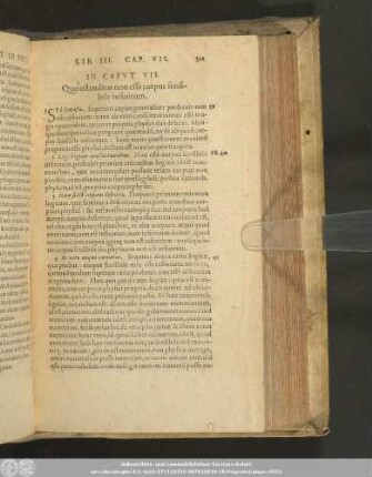 In Caput VII. Quo ostenditur non esse corpus sensibile infinitum.