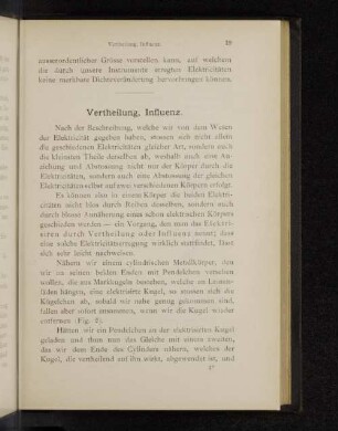 Vertheilung, Influenz.
