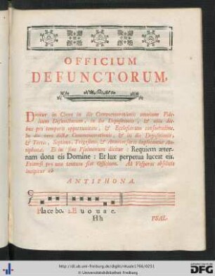 Officium Defunctorum.