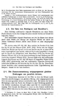 § 4. Die Zusammensetzung entgegengesetzt gleicher Drehungen um parallele Achsen.