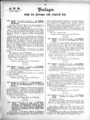 Anlage: ad No.50 (1188-1224.), Vorlagen, welche den Zeitungen nicht mitgeteilt sind