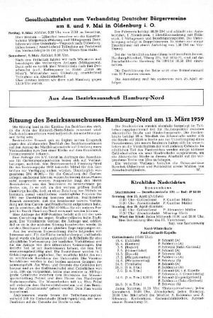 Sitzung des Bezirksausschusses Hamburg-Nord am 13. März 1959