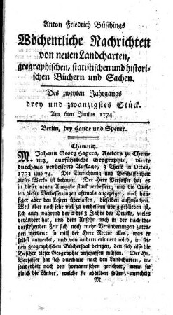 Drey und zwanzigstes Stück