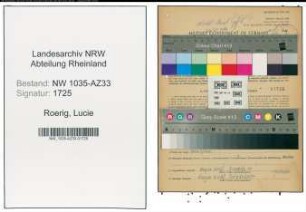 Entnazifizierung Lucie Roerig , geb. 25.07.1920 (Kontoristin)