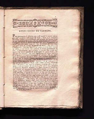 Degli scoli de' terreni.