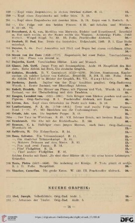 3. Neuere Graphik (Nr. 272 - 295)
