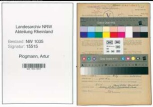 Entnazifizierung Artur Plogmann , geb. 20.05.1920 (Steiger)