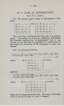 On a class of determinants.