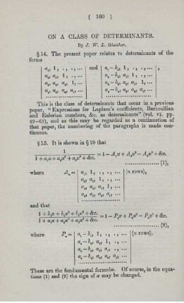 On a class of determinants.
