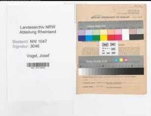 Entnazifizierung Josef Vogel , geb. 12.01.1899 (Beamter)