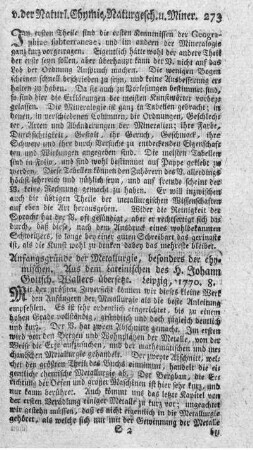 Anfangsgründe der Metallurgie.