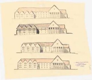 Öffentliches Gebäude (Schule, Museum) (?): Ansichtsalternativen