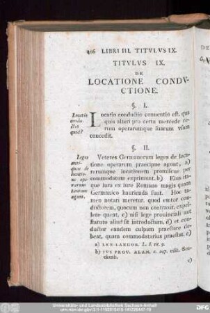 Titulus IX. De Locatione Conductione.