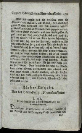 Fünfter Abschnitt. Von den Schwachheiten, Nervenkrankheiten.
