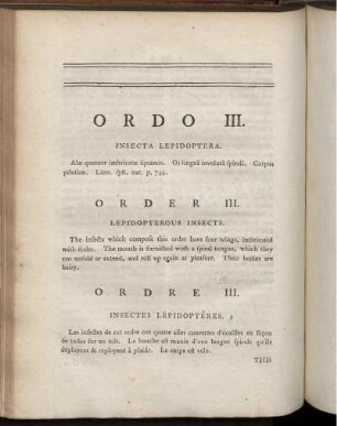 ORDO III. Insecta Lepidoptera.