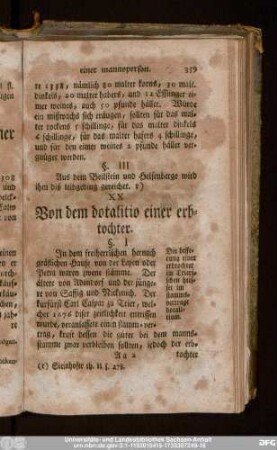 XX Von dem dotalitio einer erbtochter.