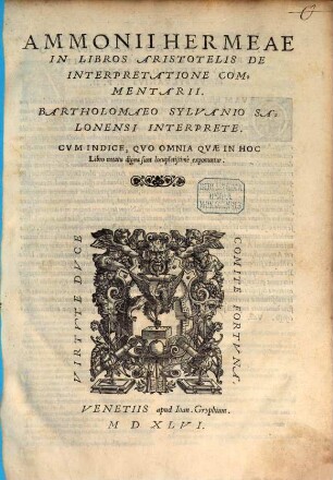 In libros Aristotelis de Interpretatione Commentarii