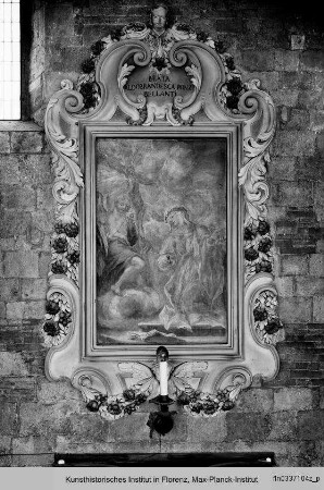 Fresko in ornamentalem Stuckrahmen: Vision der Sel. Aldobrandina Ponzi Bellanti (Alda da Siena)