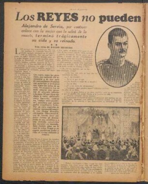Los reyes no pueden casarse por amor : Una nota de Ramón Herrera