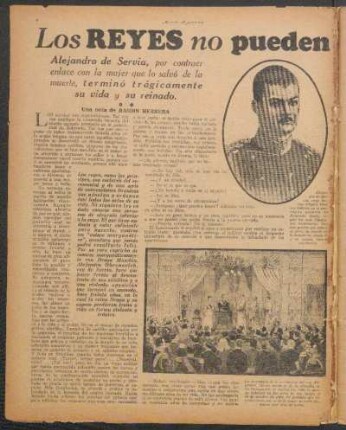 Los reyes no pueden casarse por amor : Una nota de Ramón Herrera