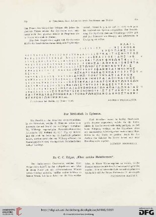 9.1906: Zu C. C. Edgar, "Über antike Hohlformen"